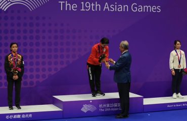 Pertandingan Karate di Linping Sport Centre Gymnasium, Hangzhou 2