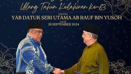 SELAMAT ULANG TAHUN KELAHIRAN KE-63 KEPADA YAB DATUK SERI UTAMA AB RAUF BIN YUSOH, KETUA MENTERI MELAKA