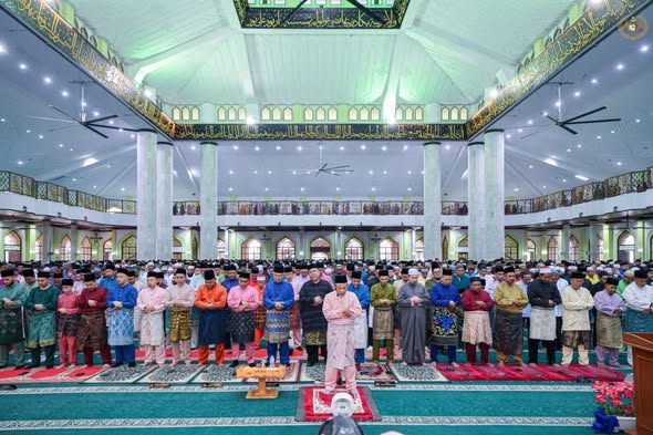 Solat Sunat Aidilfitri Tahun 1447H/2026M di Masjid Al-Azim, Masjid Negeri Melaka, Bukit Palah, Melaka